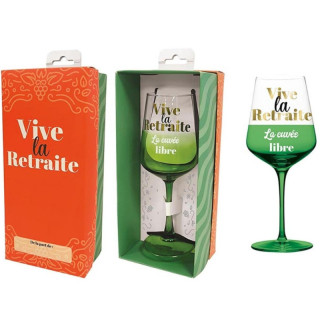 Verre à vin Vive la Retraite - Cadeau fête retraite