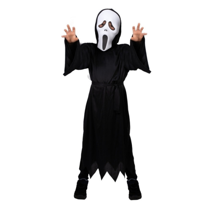 Costume enfant fantôme noir avec masque - Halloween