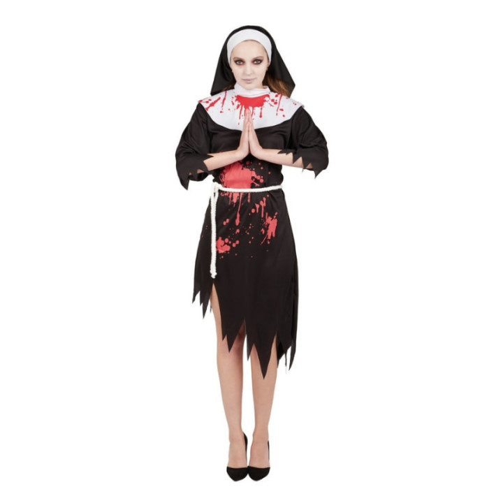 Costume religieuse ensanglantée - Déguisement Halloween femme