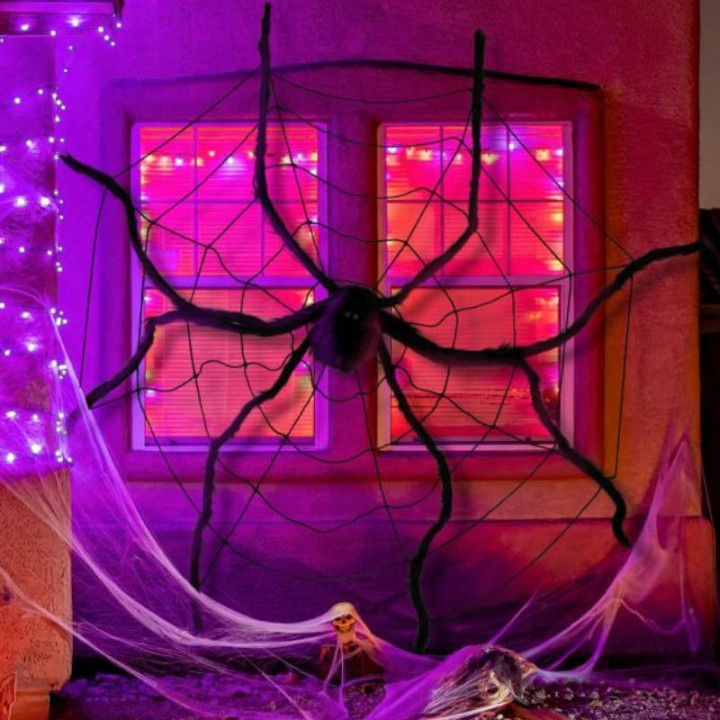 Araignée et toile 200 cm - Décoration Halloween