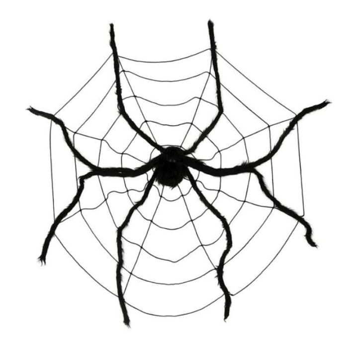 Araignée et toile 200 cm - Décoration Halloween