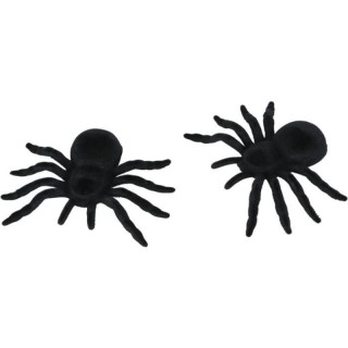 Araignées noires 10 cm - Décoration de table Halloween