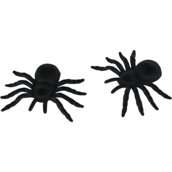 Araignées noires 10 cm - Décoration de table Halloween