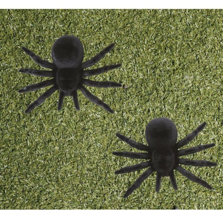 Araignées noires 10 cm - Décoration de table Halloween
