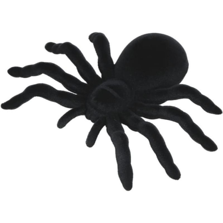 Araignée noire 14 cm - Décoration Halloween