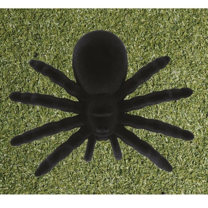 Araignée noire 14 cm - Décoration Halloween