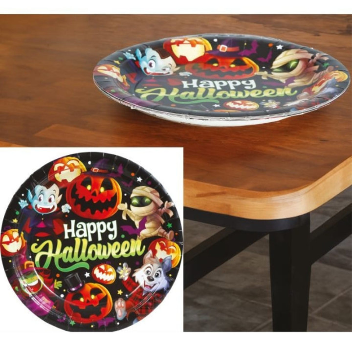 Assiettes petits monstres x6 - Vaisselle Halloween enfant