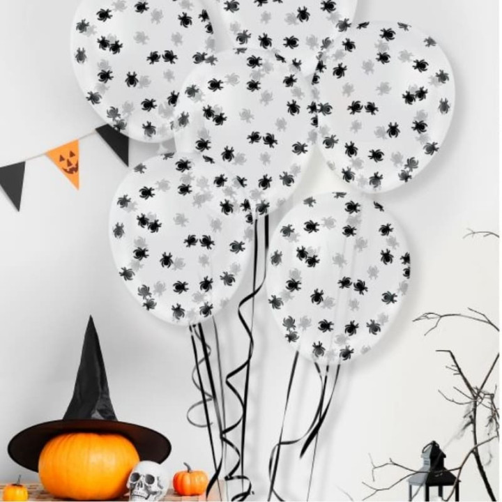 Ballons confettis araignée x10 - Décoration Halloween
