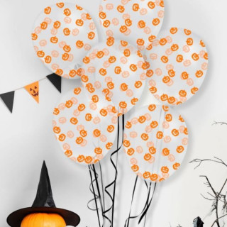 Ballons confettis citrouille x10 - Décoration Halloween