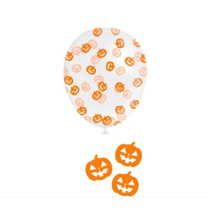 Ballons confettis citrouille x10 - Décoration Halloween