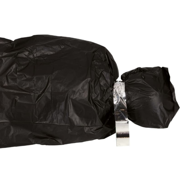 Cadavre gonflable et sac - Décoration Halloween scène de crime