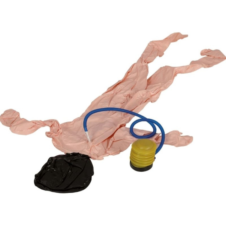 Cadavre gonflable et sac - Décoration Halloween scène de crime