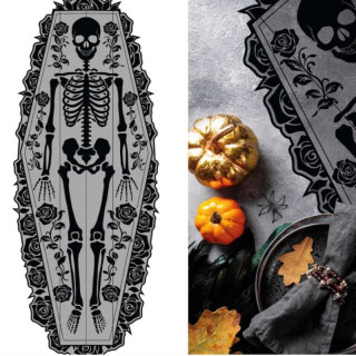 Chemin de table squelette 60 x 183 cm - Décoration de table Halloween