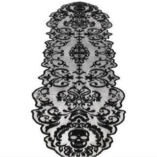 Chemin de table tête de mort 35 x 180 cm - Décoration de table Halloween
