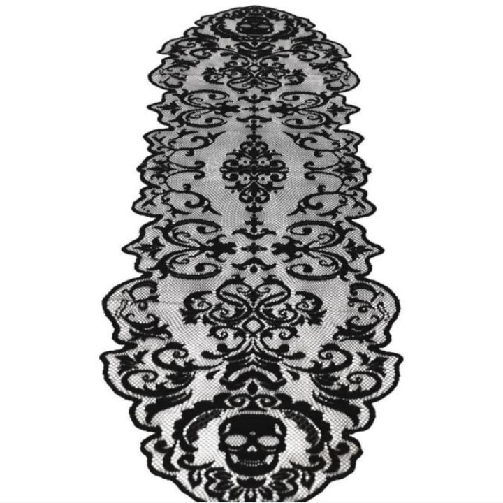 Chemin de table tête de mort 35 x 180 cm - Décoration de table Halloween