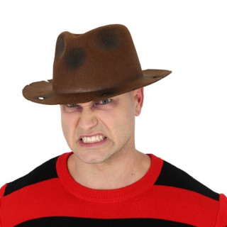 Chapeau feutre tueur marron - Accessoire déguisement Halloween