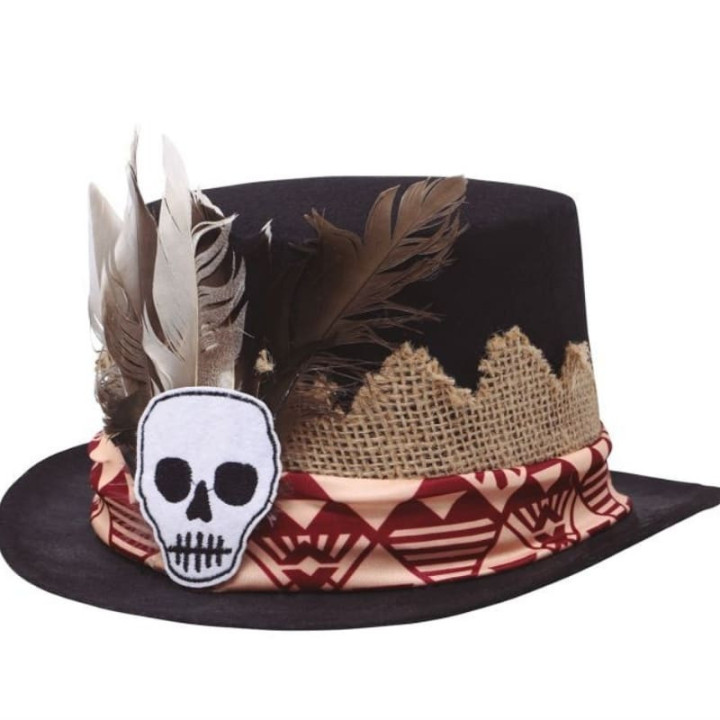 Chapeau haut de forme vaudou - Accessoire déguisement Halloween
