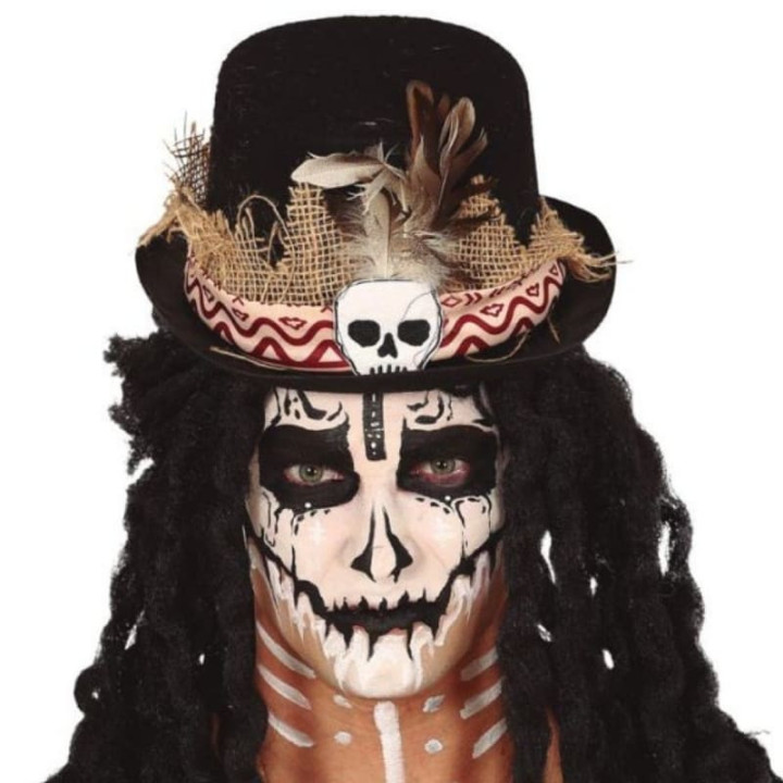 Chapeau haut de forme vaudou - Accessoire déguisement Halloween