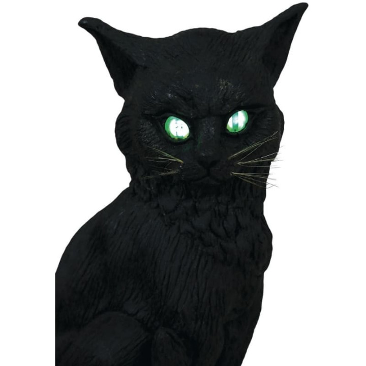 Chat noir 32 cm sonore et lumineux - Décoration Halloween