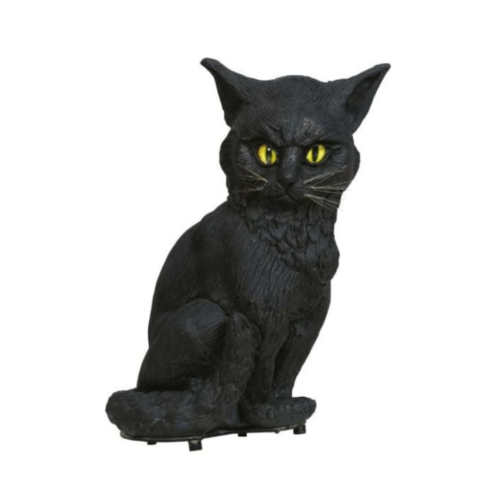 Chat noir 32 cm sonore et lumineux - Décoration Halloween