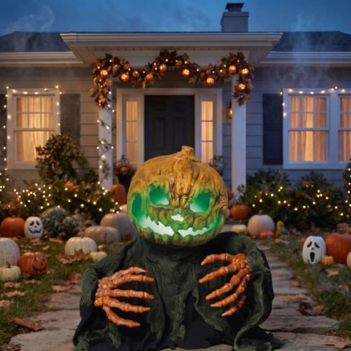 Citrouille de l'horreur 50 cm animée - Décoration Halloween sonore