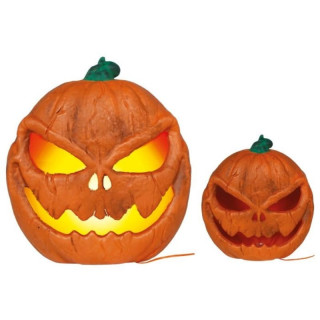 Citrouille méchante 28 cm LED - Décoration Halloween lumineuse