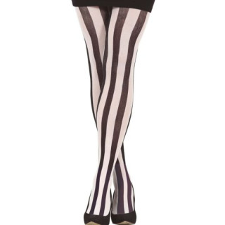 Collant opaque rayé noir et blanc Beetlejuice - Accessoire déguisement Halloween