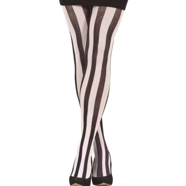 Collant opaque rayé noir et blanc Beetlejuice - Accessoire déguisement Halloween