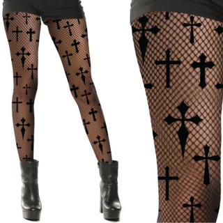 Collant résille croix - Accessoire déguisement Halloween