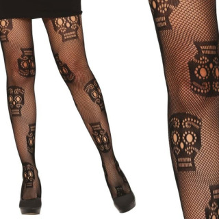 Collant résille tête de mort - Accessoire déguisement Halloween