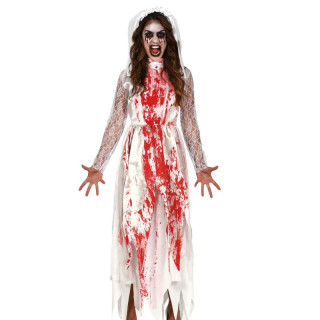 Costume mariée ensanglantée ado - Déguisement Halloween fille