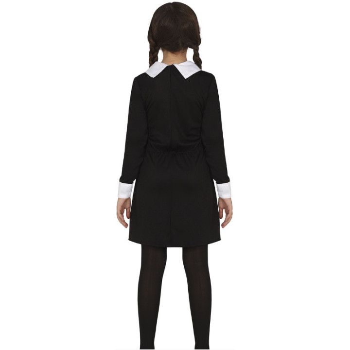 Costume Mercredi robe noire - Déguisement Halloween fille
