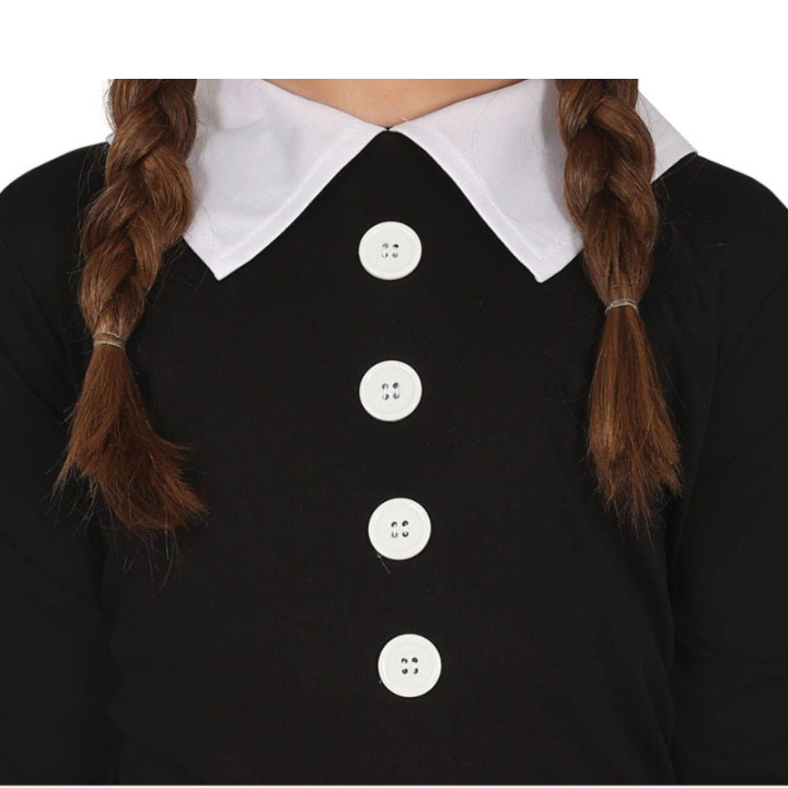 Costume Mercredi robe noire - Déguisement Halloween fille