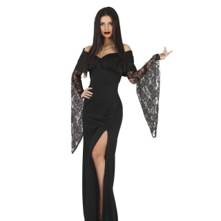 Costume Morticia dentelle - Déguisement Halloween fille