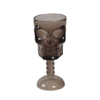 Coupe tête de mort noire 18 cm - Décoration de table Halloween