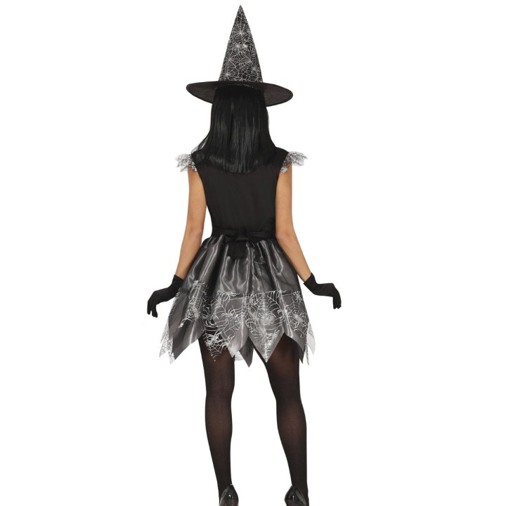 Costume sorcière noir et argent femme XL - Déguisement Halloween