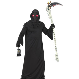 Costume fantôme noir yeux rouges homme L - Déguisement Halloween