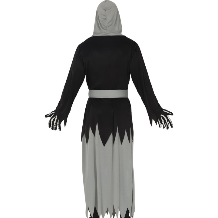 Costume robe squelette gris homme L - Déguisement Halloween