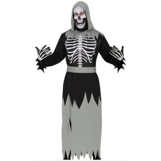 Costume robe squelette gris homme L - Déguisement Halloween