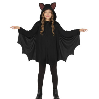 Costume chauve-souris noire enfant 7/9 ans - Déguisement Halloween mixte
