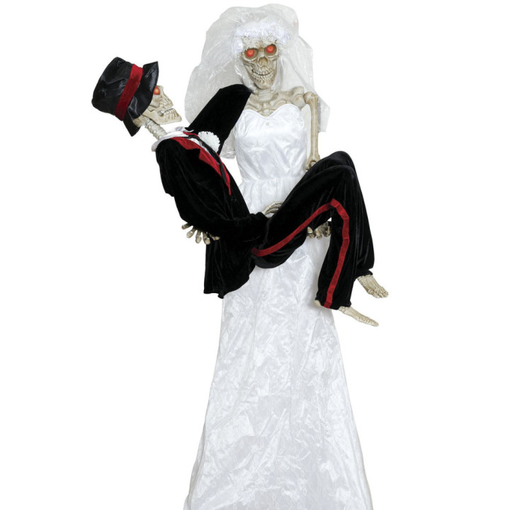 Couple de mariés dansant 190 cm animé - Décoration Halloween