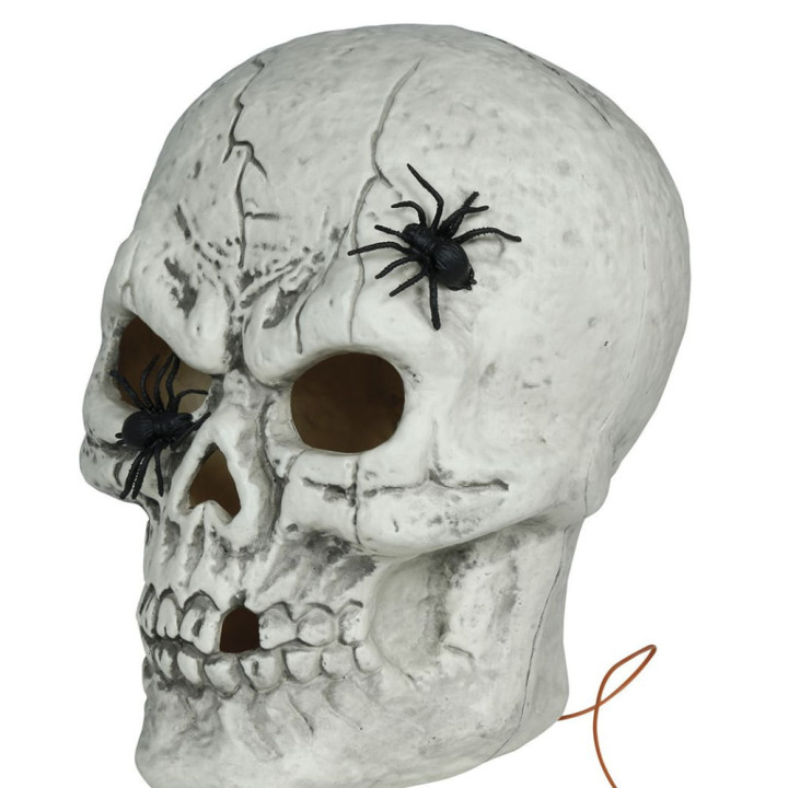 Crâne araignées 35 cm lumineux - Décoration Halloween