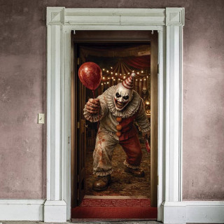 Décoration de porte clown 80 x 180 cm - Décoration Halloween