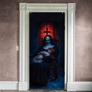 Décoration de porte nonne 80 x 180 cm - Décoration Halloween