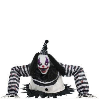 Demi clown 105 cm animé - Décoration Halloween sonore