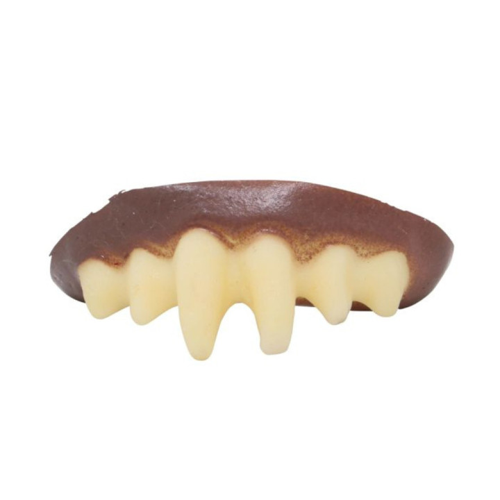 Dentier canines vampire jaunes - Accessoire déguisement Halloween