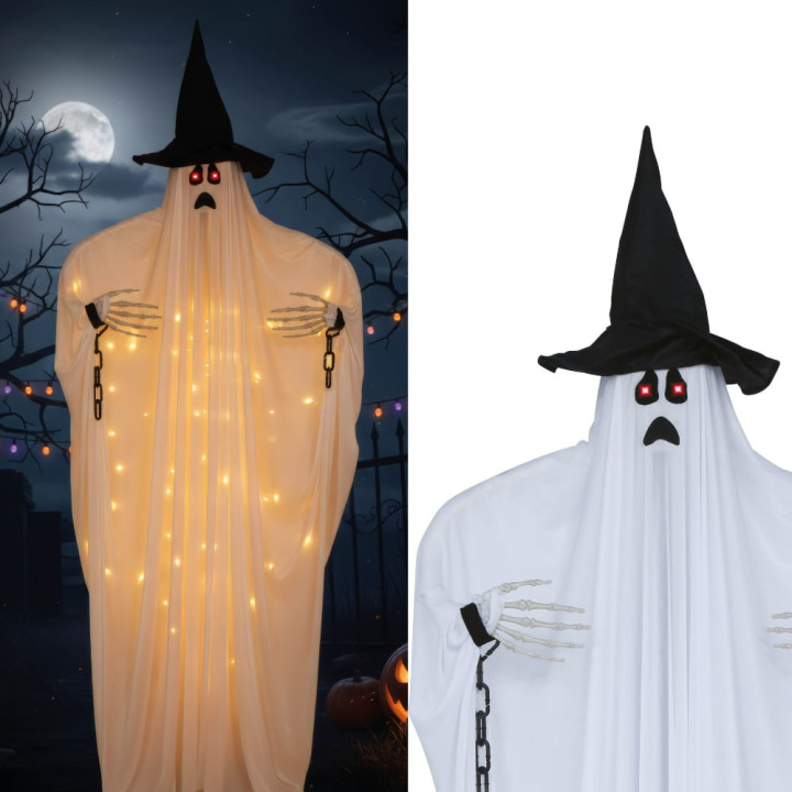 Fantôme 180 cm lumineux - Décoration Halloween