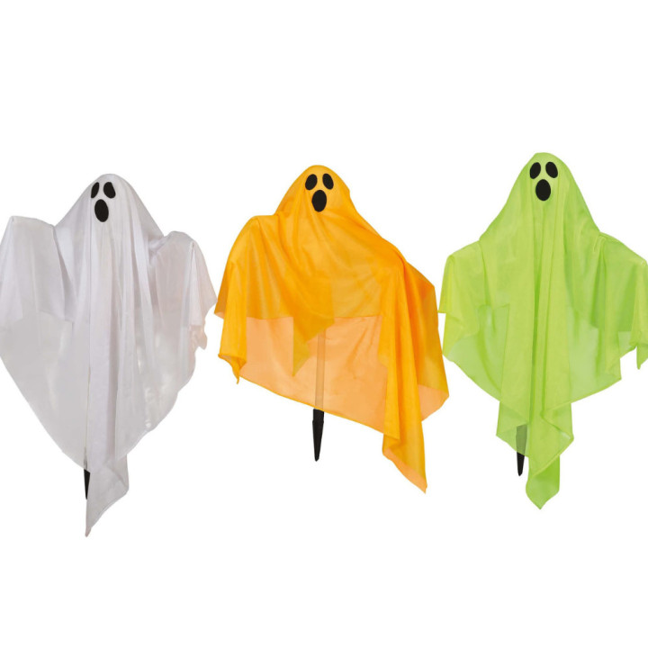 Fantômes sur pic 90 cm x3 lumineux - Décoration Halloween extérieur