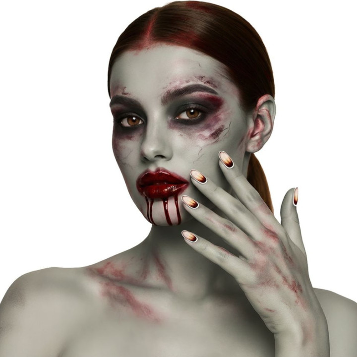 Faux ongles loup-garou x12 avec colle - Accessoire déguisement Halloween