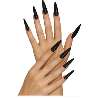 Faux ongles noirs x12 - Accessoire déguisement Halloween
